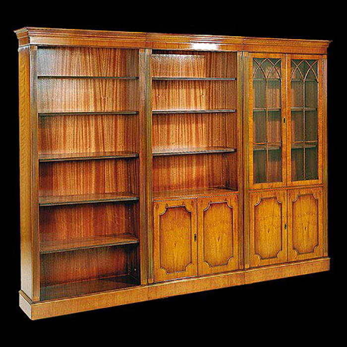 Eléments de bibliothèque de style Anglais en bois de merisier