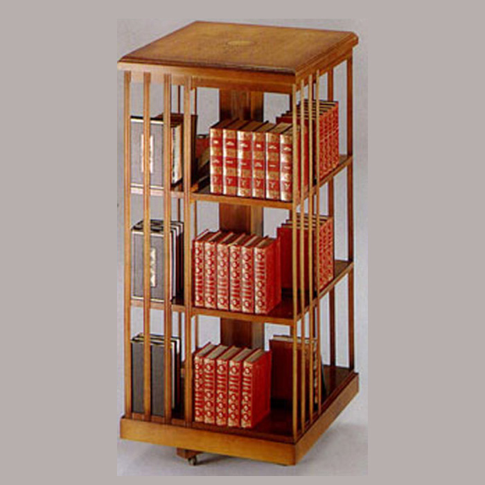 Bibliothèque tournante Anglaise en bois de merisier