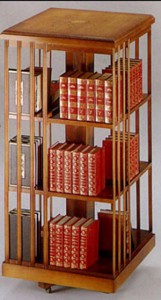 Bibliothèque tournante grand modèle en bois de merisier